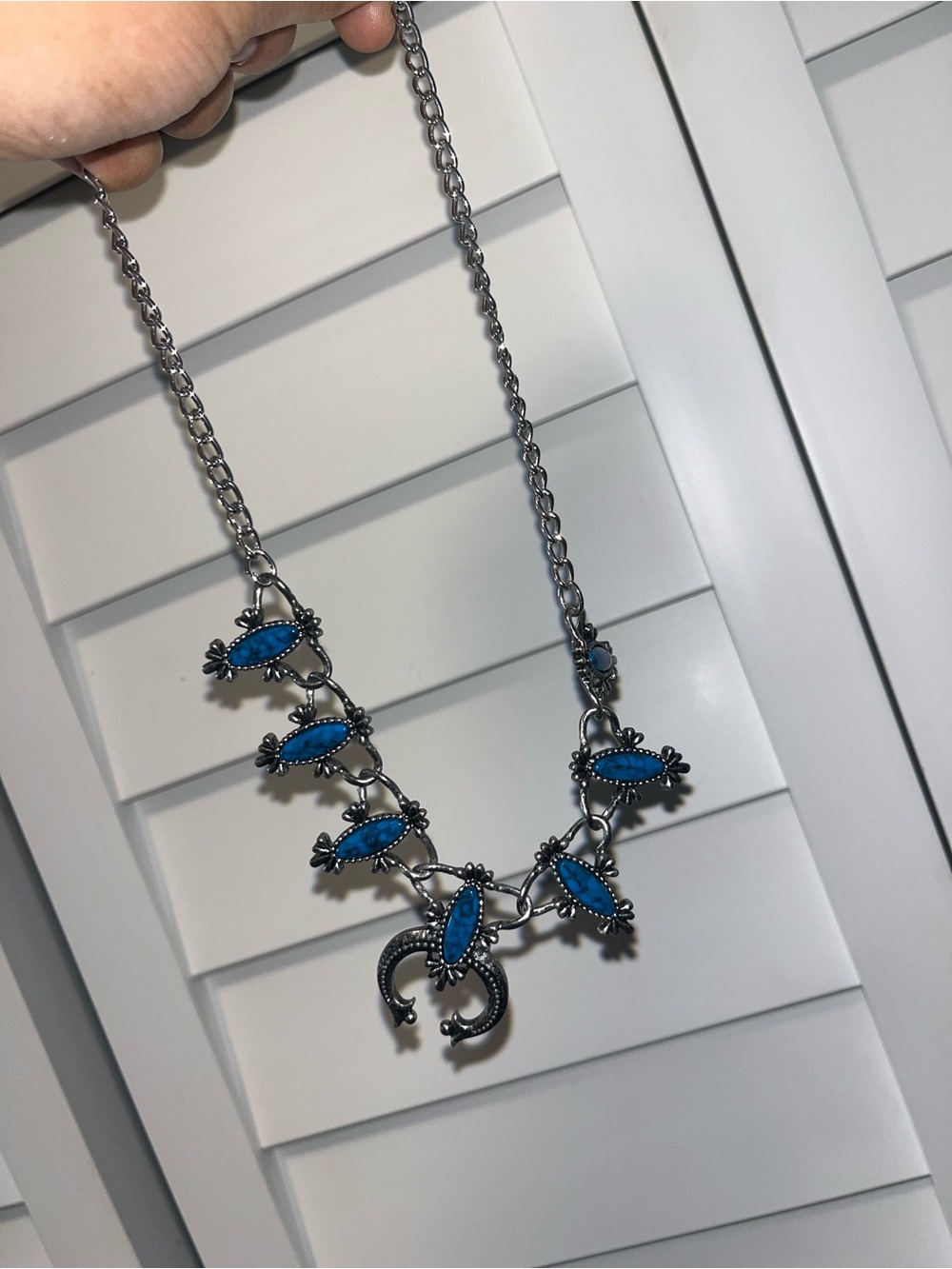 Blue Stone Statement Necklace - Women's Jewelry